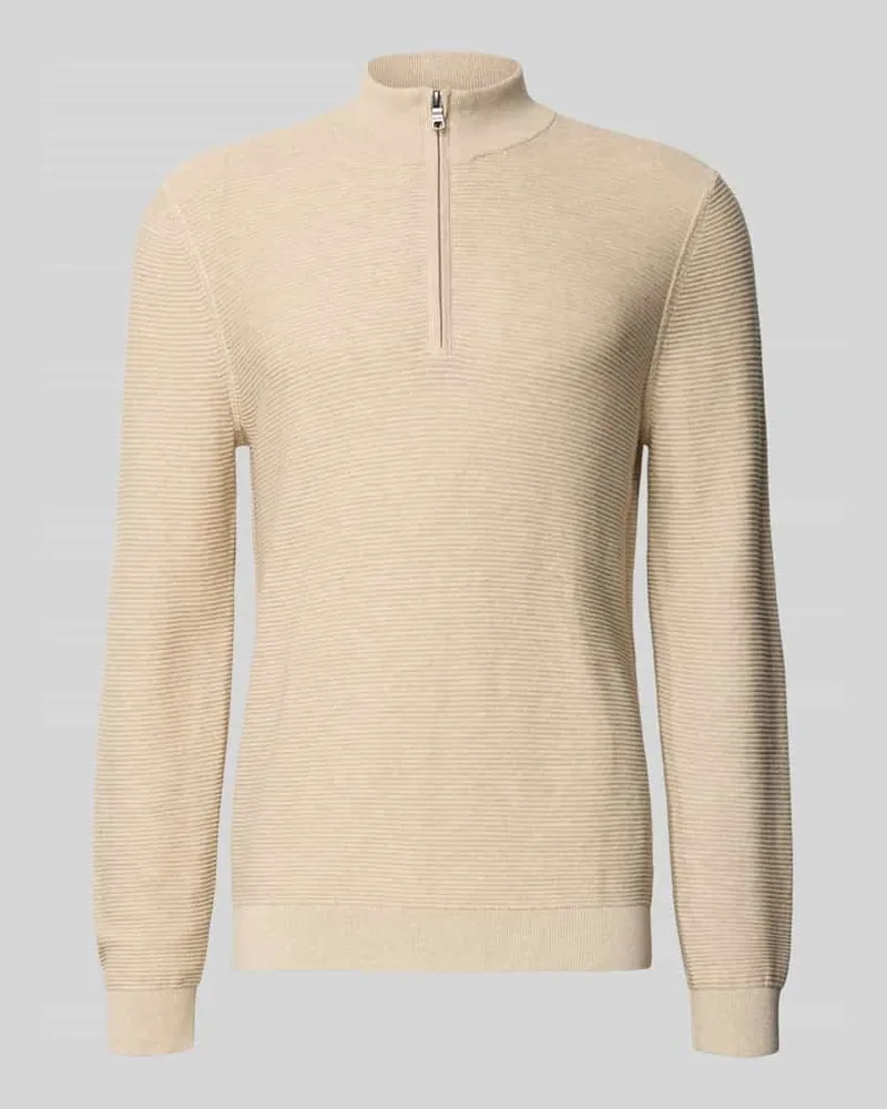 Olymp Strickpullover mit Troyer-Kragen 
