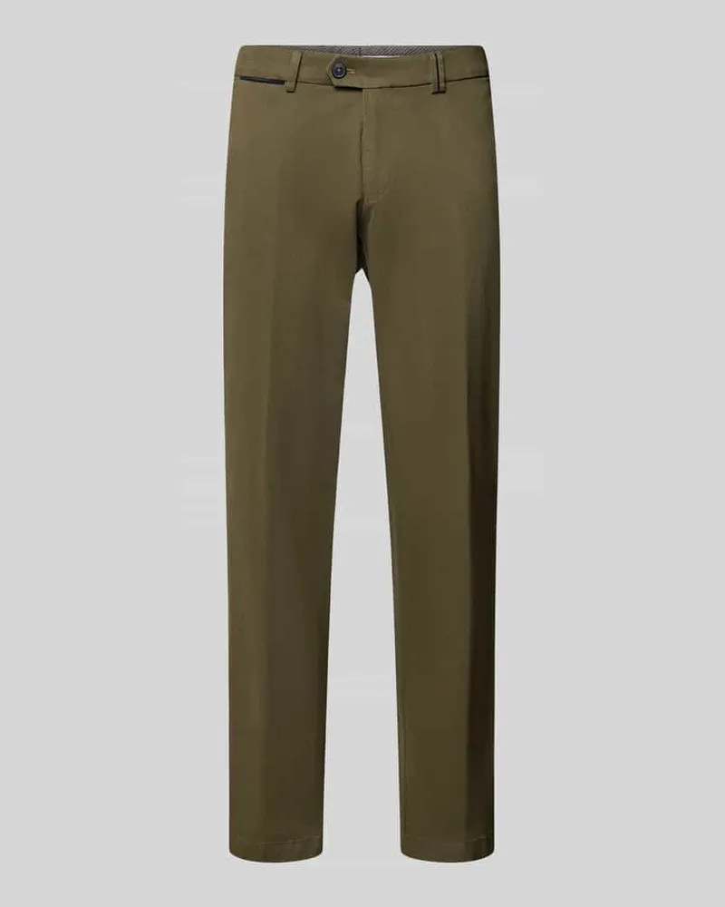 Hiltl Regular Fit Chino aus Baumwoll-Mix Modell 'PEAKER Oliv