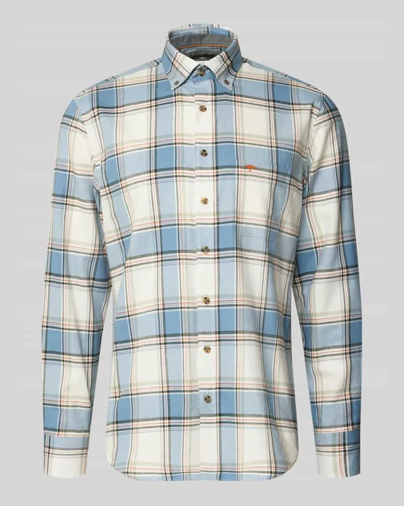 Fynch-Hatton Regular Fit Freizeithemd mit Button-Down-Kragen Hellblau