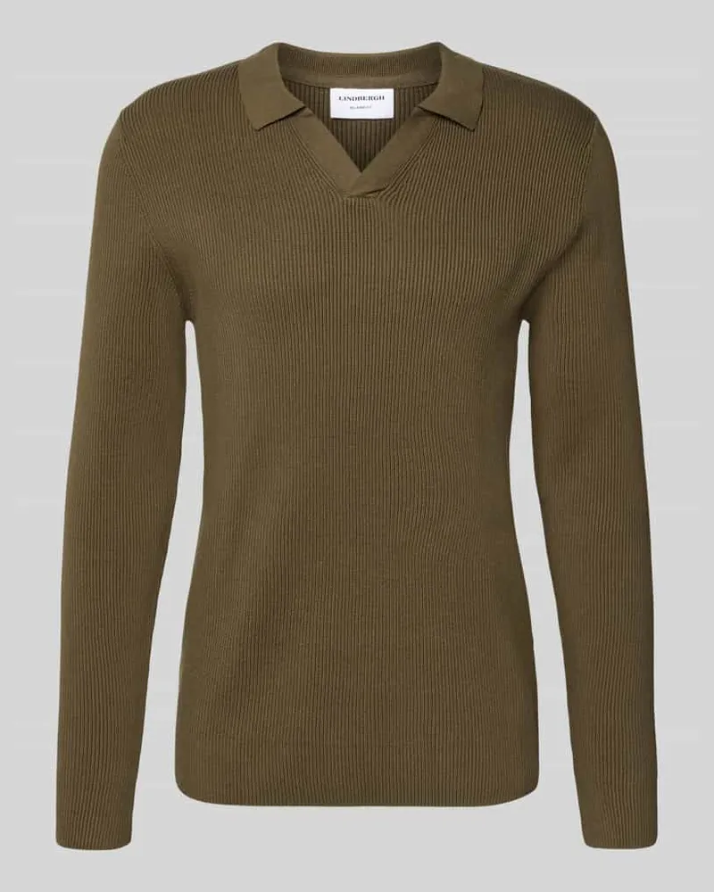 Lindbergh Relaxed Fit Pullover mit Strukturmuster Oliv