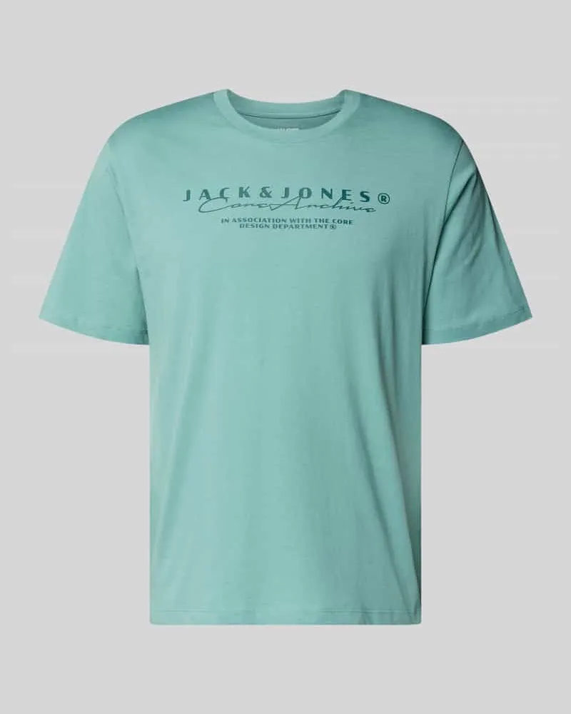 Jack & Jones T-Shirt mit Logo und Rundhalsausschnitt Petrol