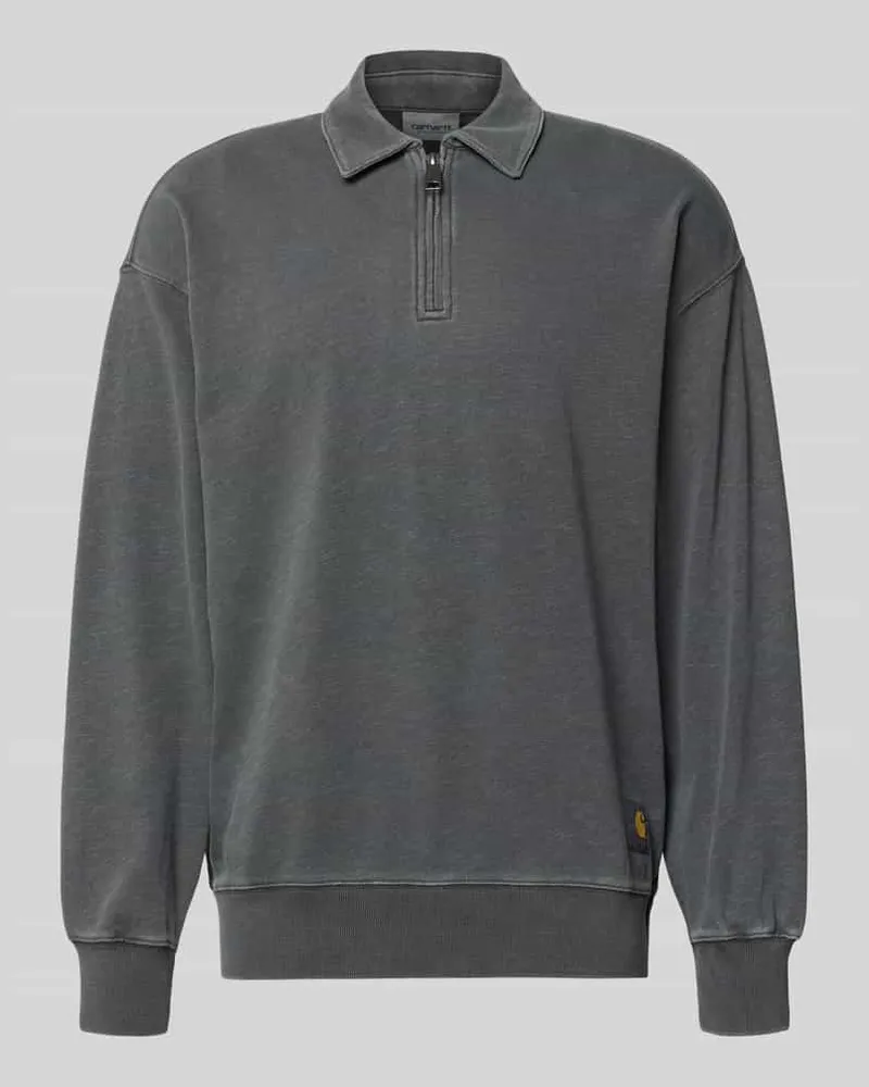 Carhartt WIP Sweatshirt mit Polokragen Anthrazit
