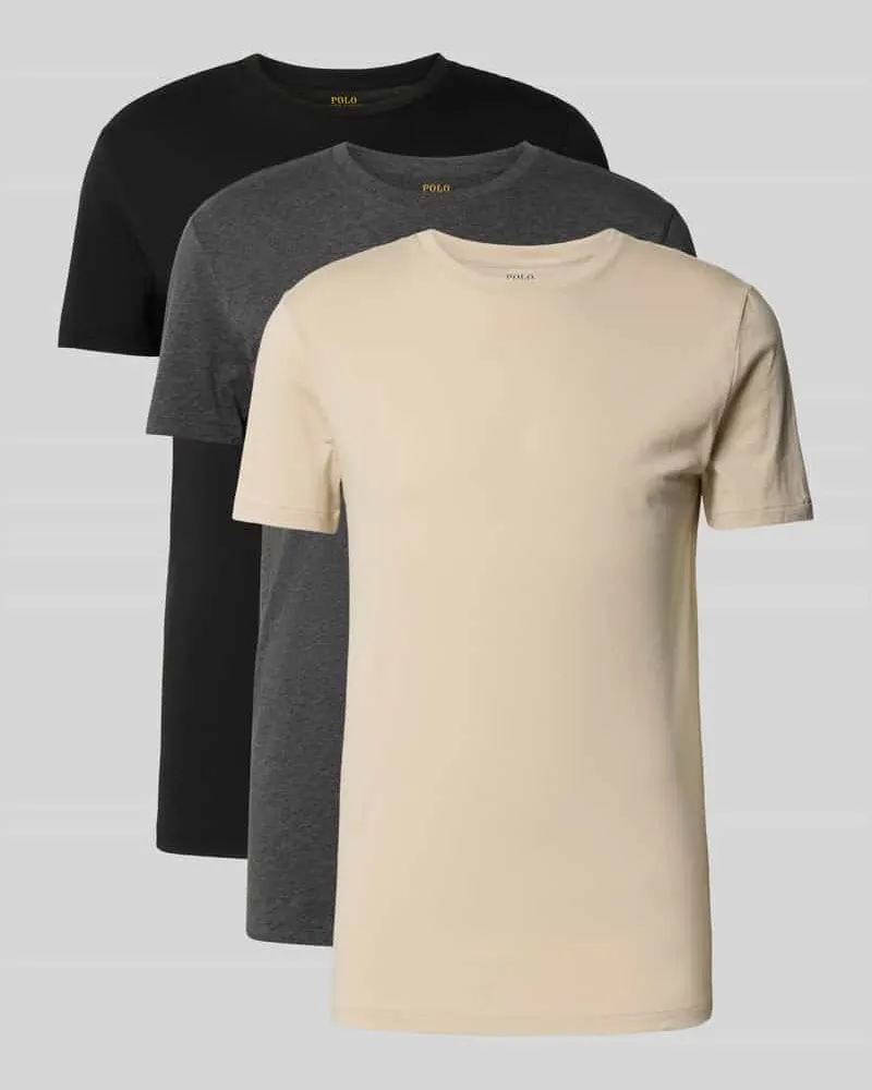 Ralph Lauren Regular Fit T-Shirt-Set aus reiner Baumwolle im 3er-Pack Sand