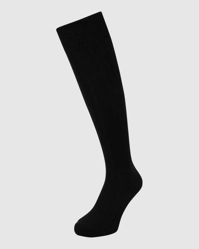 Falke Kniestrümpfe aus Merinowollmischung Modell 'Teppich im Schuh Black