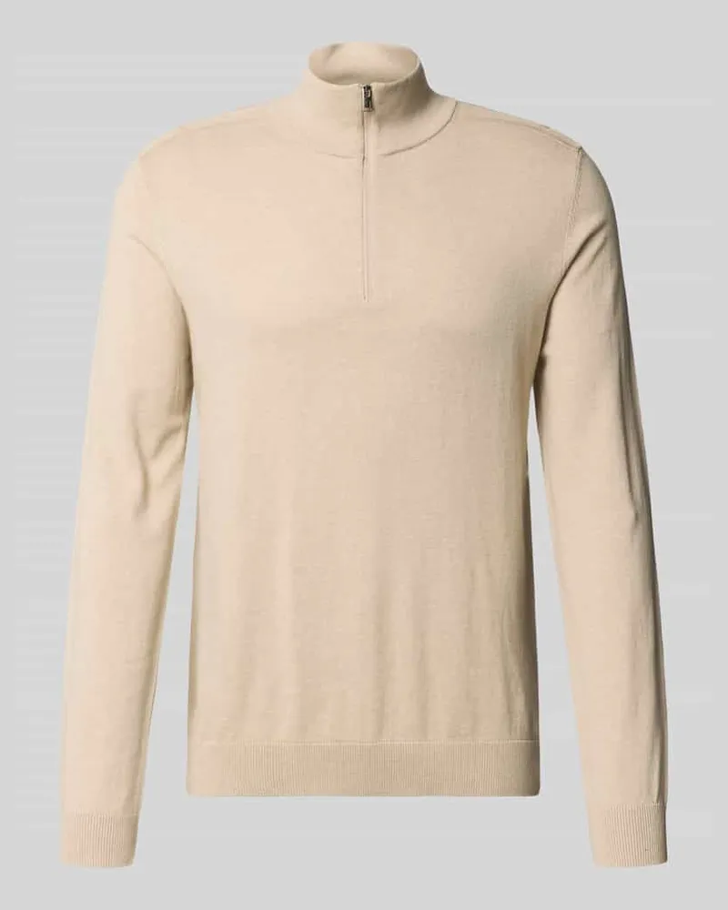 Selected Homme Regular Fit Troyer aus reiner Baumwolle Modell 'BERG Ecru