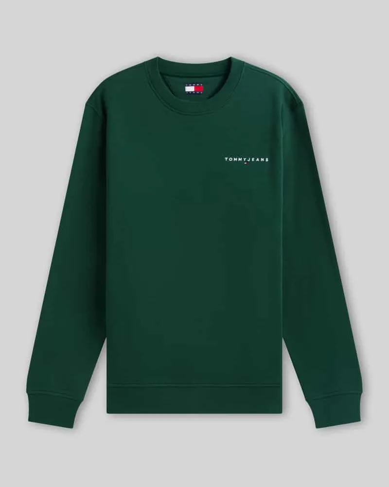 Tommy Hilfiger Regular Fit Sweatshirt mit kleinem Logo-Schriftzug Dunkelgruen