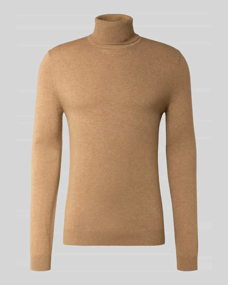 McNeal Regular Fit Rollkragenpullover mit elastischen Abschlüssen Camel