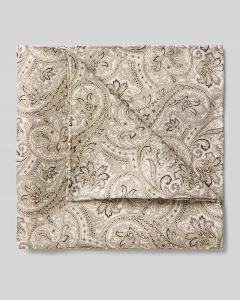 Blick Einstecktuch aus Seide im Allover-Look Beige