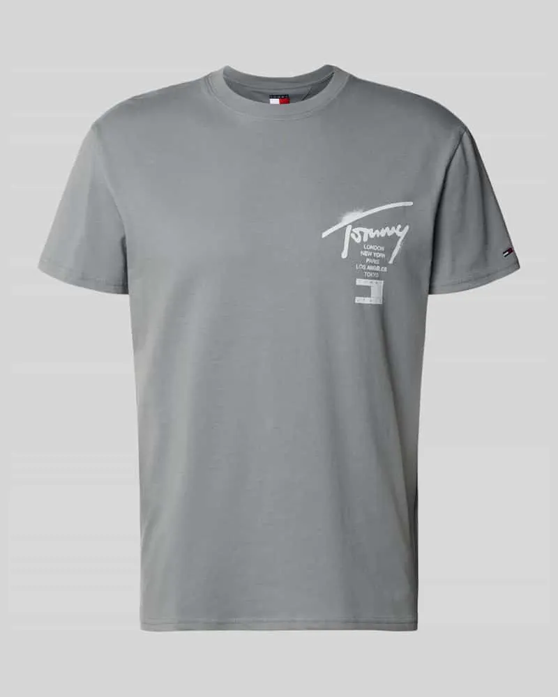 Tommy Hilfiger Regular Fit T-Shirt aus reiner Baumwolle Mittelgrau
