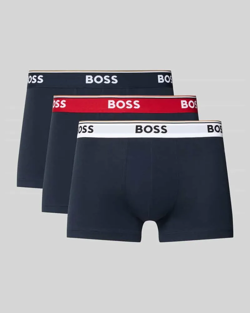 HUGO BOSS Slim Fit Trunks aus Baumwoll-Mix im 3er-Pack Marine