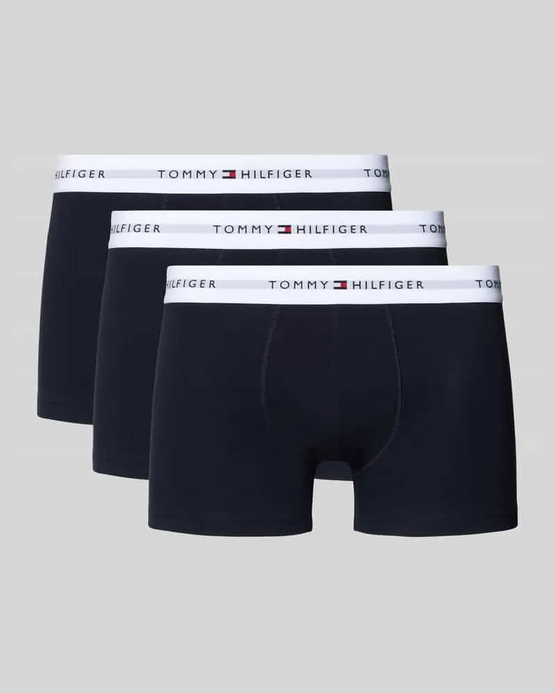 Tommy Hilfiger Trunks aus Baumwoll-Mix im 3er-Pack Marine