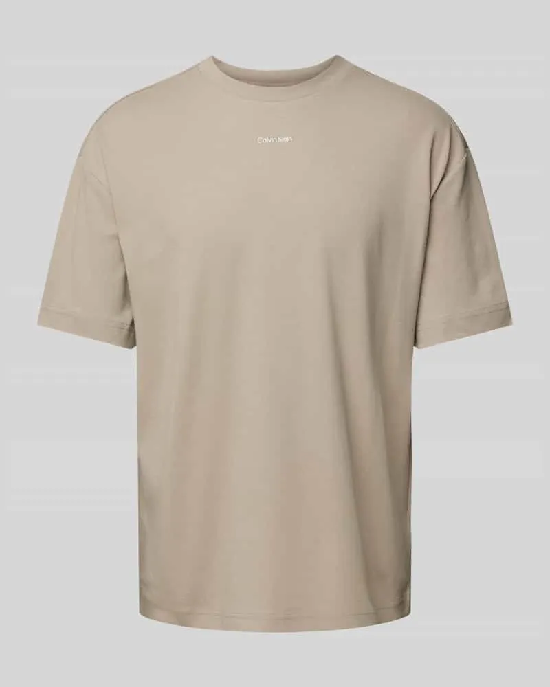 Calvin Klein Oversized T-Shirt mit Label-Print Khaki
