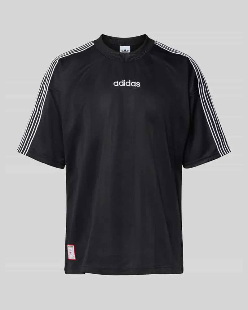 adidas T-Shirt mit Label-Stitching Black
