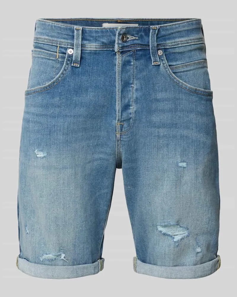 Jack & Jones Jeansshorts mit Umschlag Modell 'RICK Hellblau
