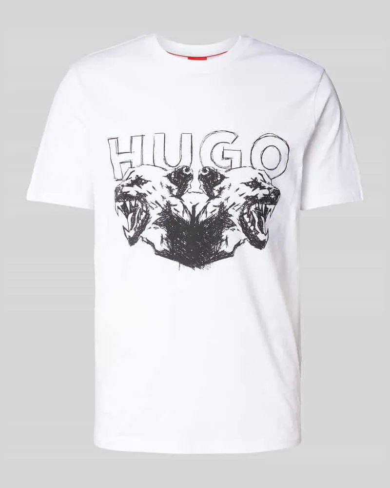 HUGO BOSS T-Shirt mit Label- und Motiv-Print Modell 'Durro 