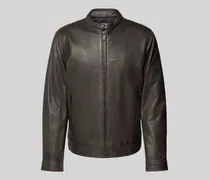 Slim Fit Lederjacke aus genarbtem Lammleder Modell 'JACE