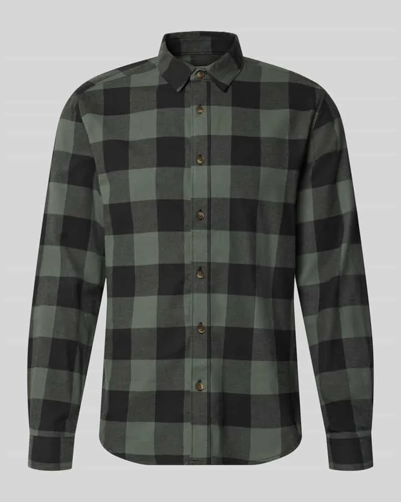 Only & Sons Slim Fit Freizeithemd aus reiner Baumwolle Modell 'GUDMUND Dunkelgruen