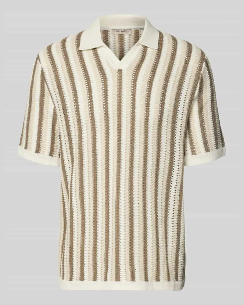 Only & Sons Regular Fit Poloshirt aus Baumwoll-Mix Modell 'THUE Offwhite