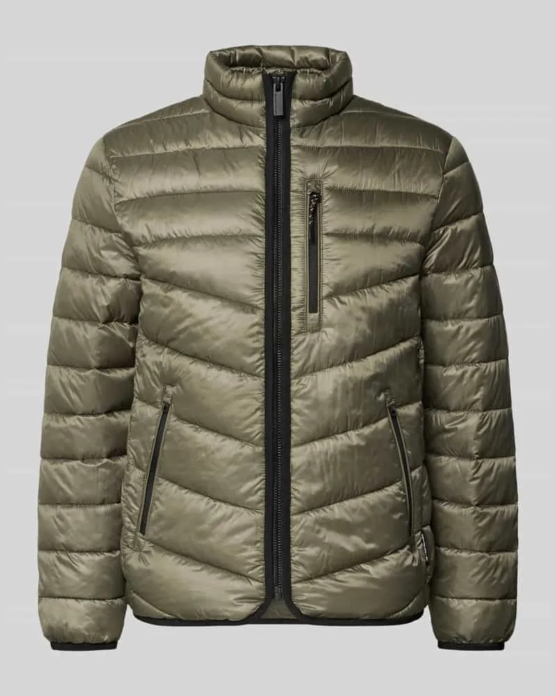 Tom Tailor Regular Fit Steppjacke mit Stehkragen Oliv