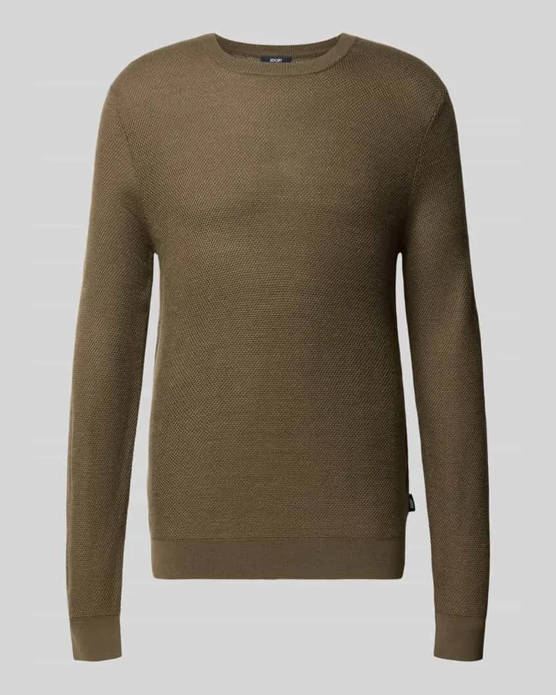 JOOP! Strickpullover aus Wollmix Modell 'Bennino Oliv