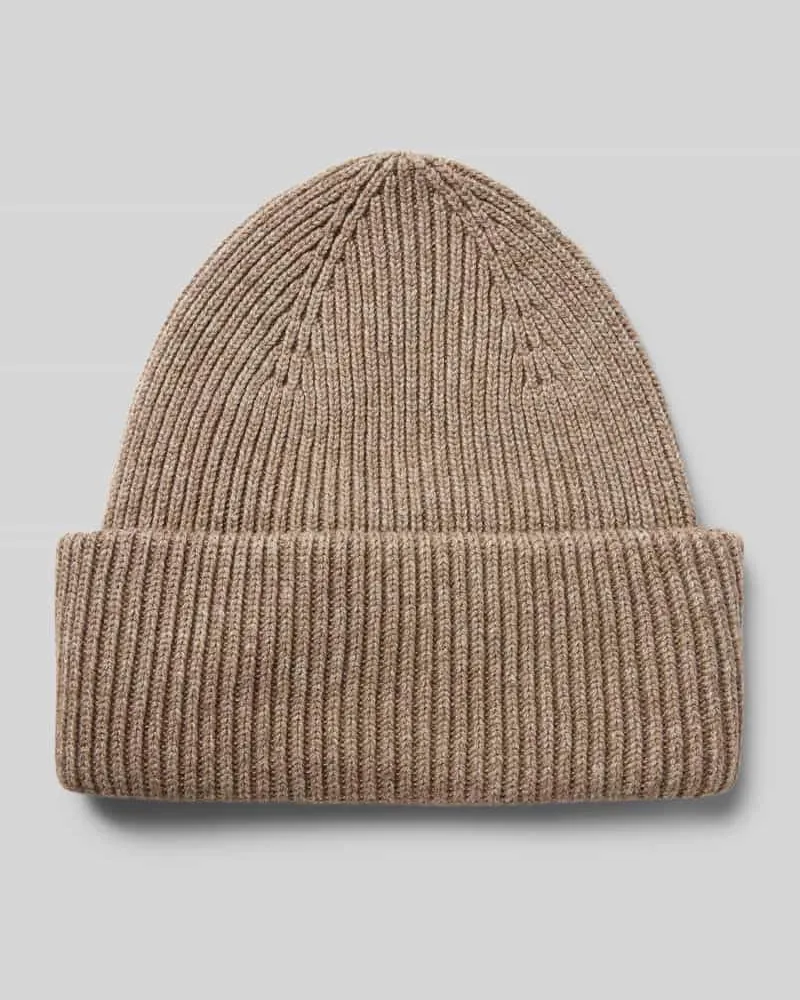 Profuomo Beanie mit breitem Umschlag Dunkelbraun