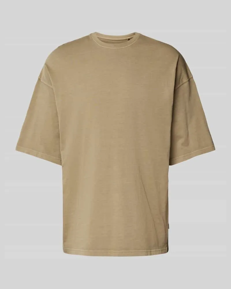 Jack & Jones T-Shirt mit geripptem Rundhalsausschnitt Modell 'CHARGE Beige