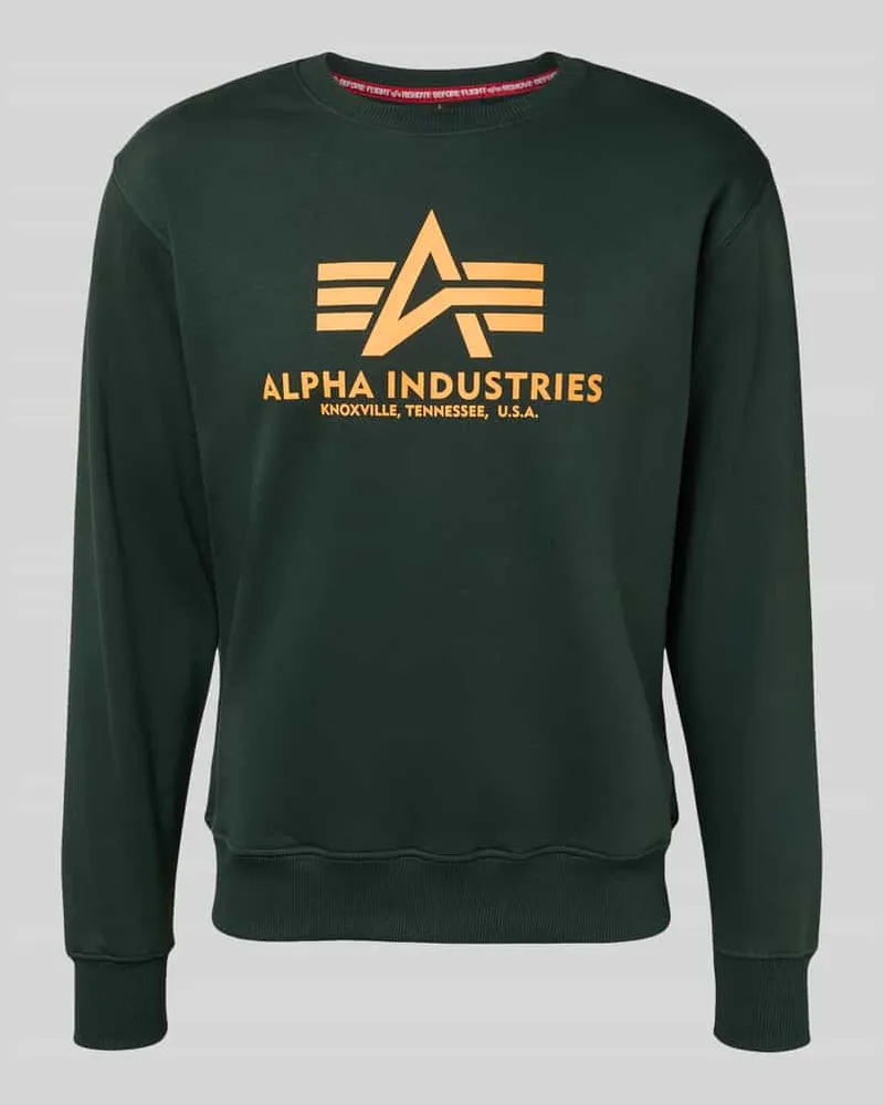Alpha Industries Regular Fit Sweatshirt mit Logo-Print Petrol