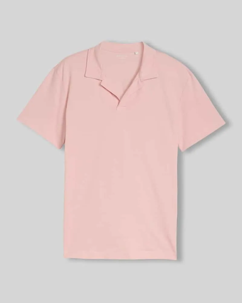 Tom Tailor Regular Fit Poloshirt aus Baumwoll-Mix mit Resortkragen Pink
