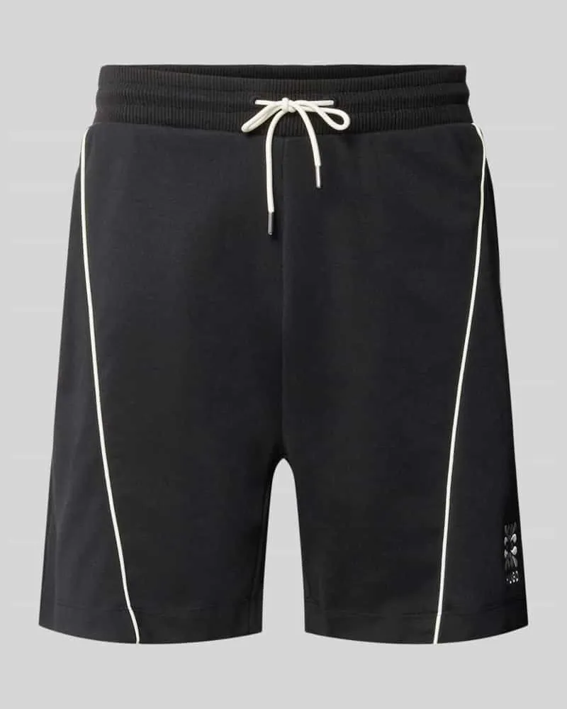 HUGO BOSS Regular Fit Sweatshorts aus Baumwoll-Mix Modell 'DARYNTO Black
