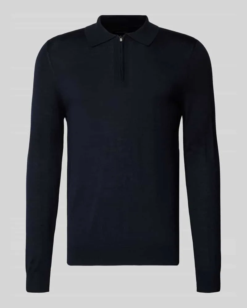 Christian Berg Strickpullover aus Woll-Mix mit Umlegekragen 