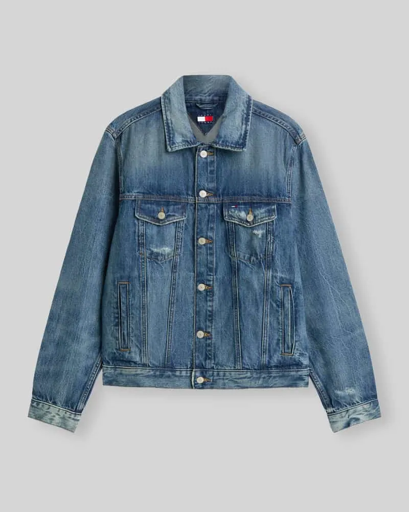 Tommy Hilfiger Regular Fit Jeansjacke aus Baumwoll-Mix Dunkelblau