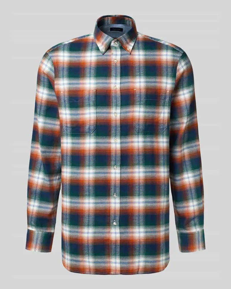 Christian Berg Regular Fit Freizeithemd mit Button-Down-Kragen 