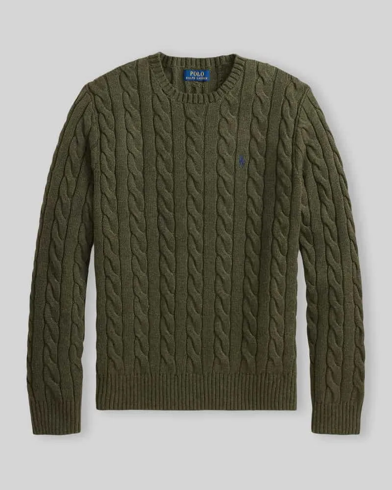 Ralph Lauren Regular Fit Pullover aus reiner Baumwolle Oliv