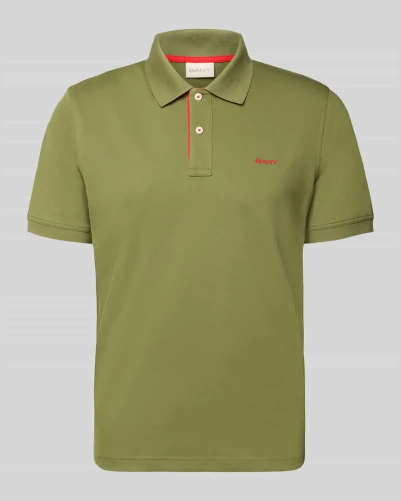 Gant Regular Fit Poloshirt mit Logo-Stitching Oliv