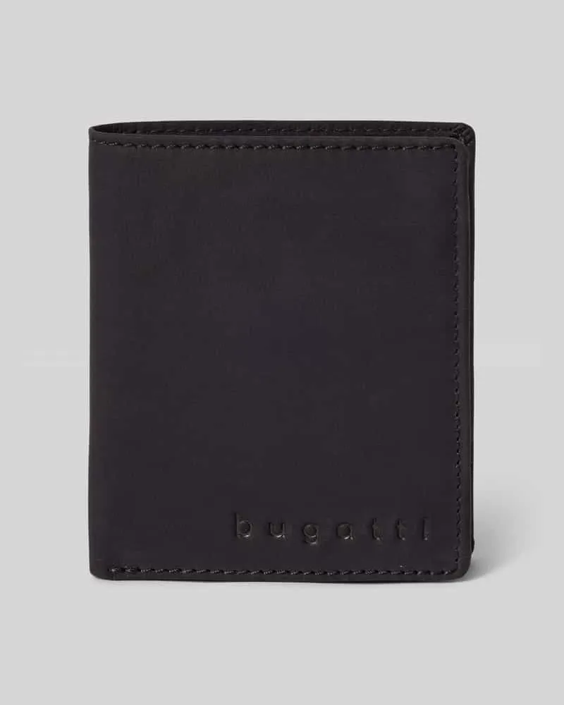 Bugatti Portemonnaie mit Label-Detail Modell 'Luca Black