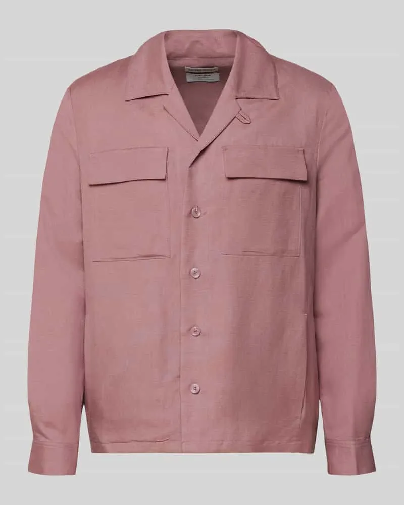 Antony Morato Regular Fit Hemdjacke aus Leinen-Viskose-Mix Rostrot