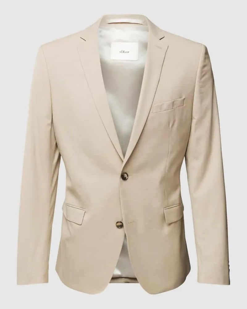 S.Oliver Slim Fit 2-Knopf-Sakko mit Viskose-Anteil 