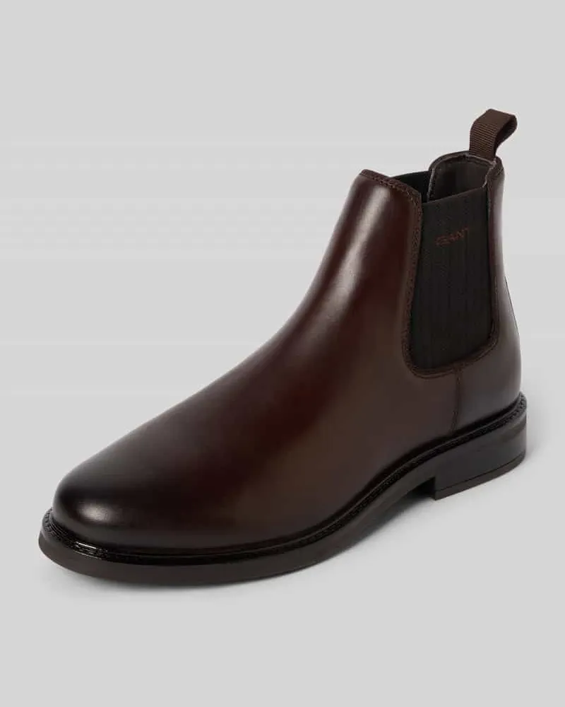 Gant Chelsea Boots mit seitlichen Stretcheinsätzen Dunkelbraun