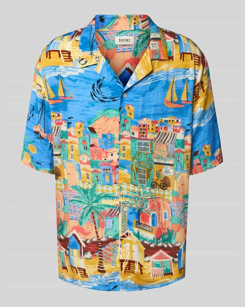 Shiwi Freizeithemd mit Knopfleiste Modell 'VIC Blau