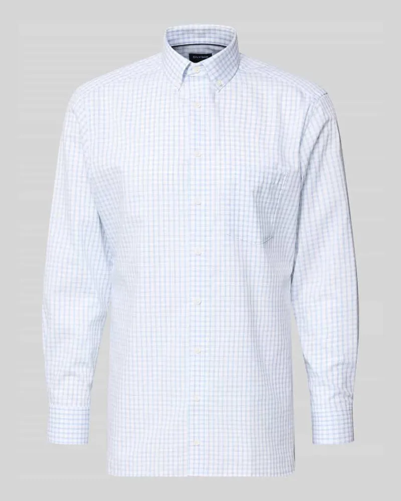 Olymp Regular Fit Businesshemd mit Button-Down-Kragen Bleu