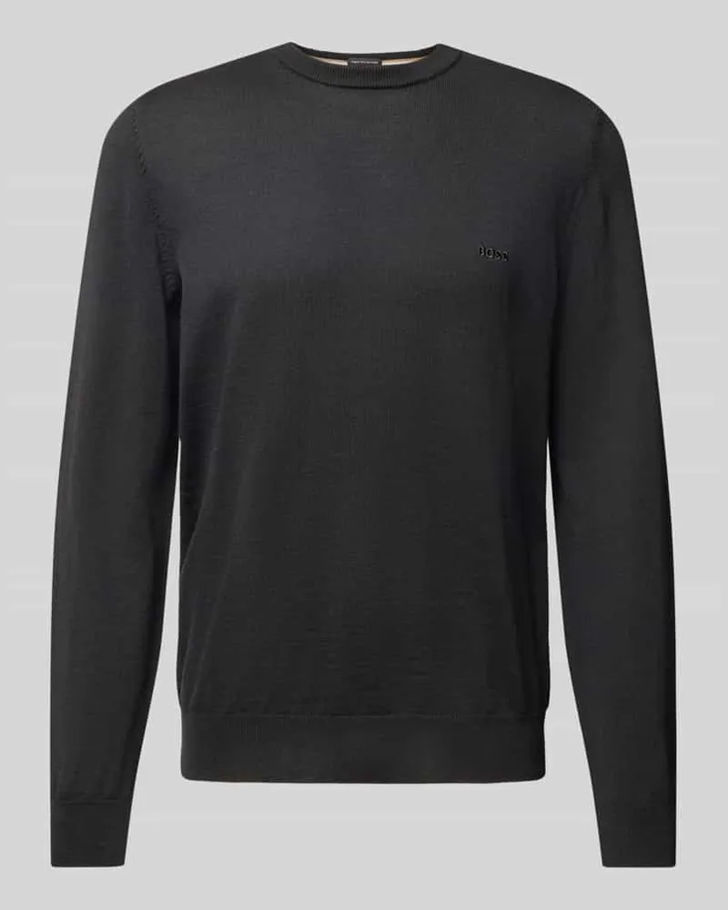 HUGO BOSS Strickpullover aus Schurwolle Modell 'Botto Black