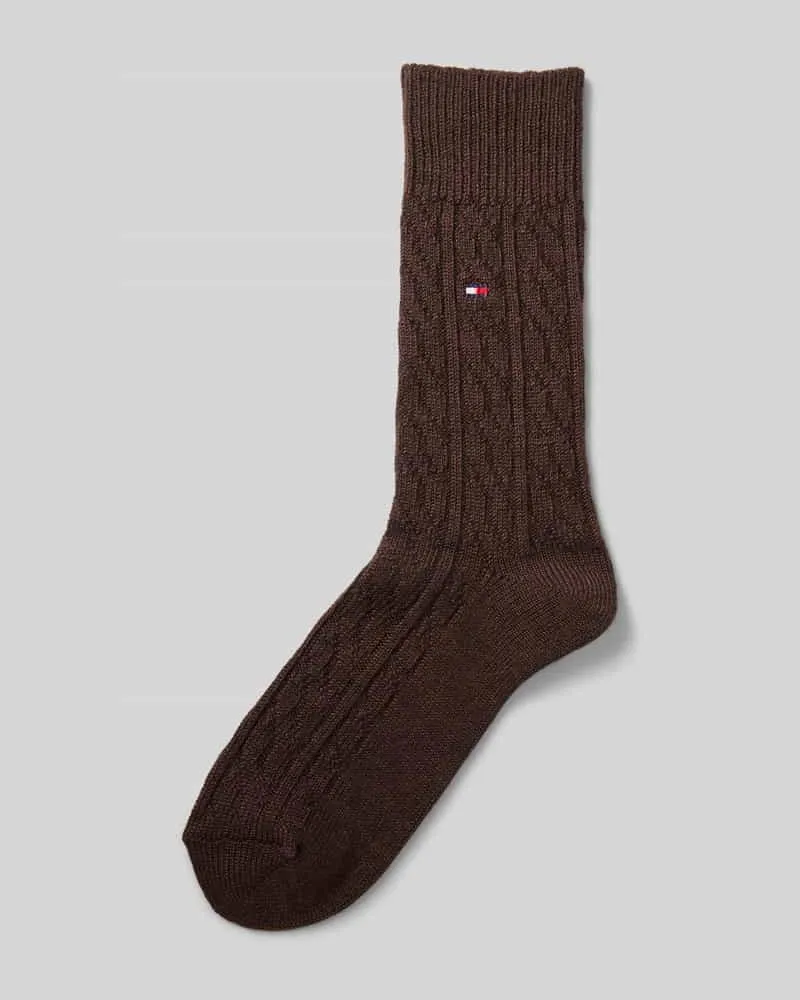 Tommy Hilfiger Socken mit Woll-Anteil Mittelbraun
