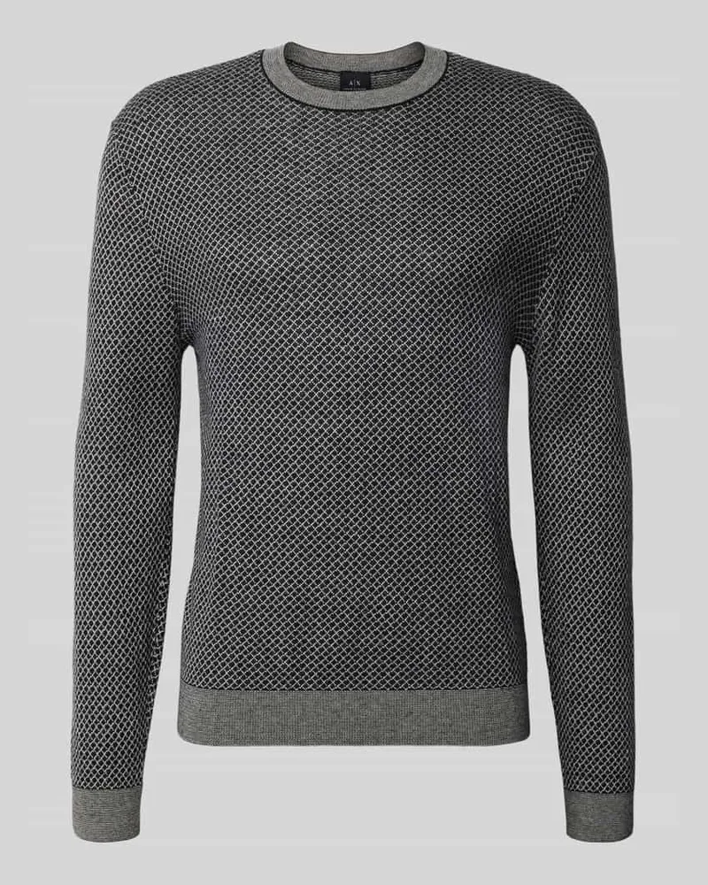 Armani Exchange Strickpullover mit Seiden-Anteil Dunkelblau