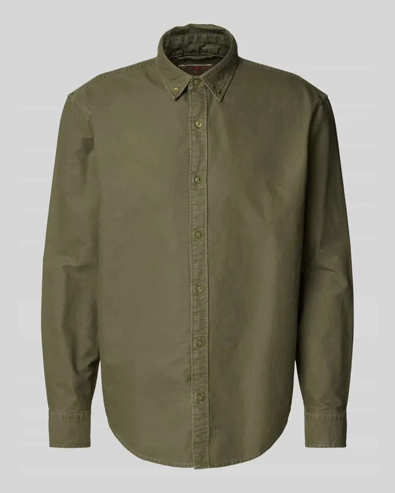 Levi's Regular Fit Freizeithemd mit Button-Down-Kragen Oliv