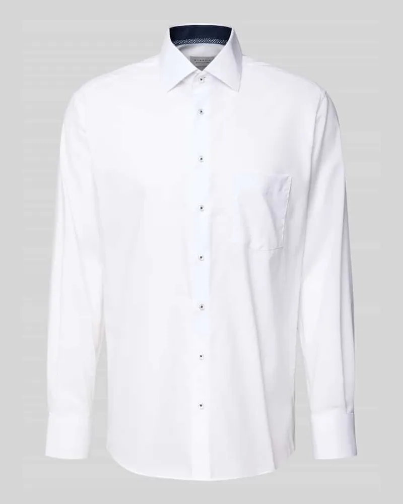 Eterna Regular Fit Businesshemd aus Baumwolle mit Kentkragen Weiss