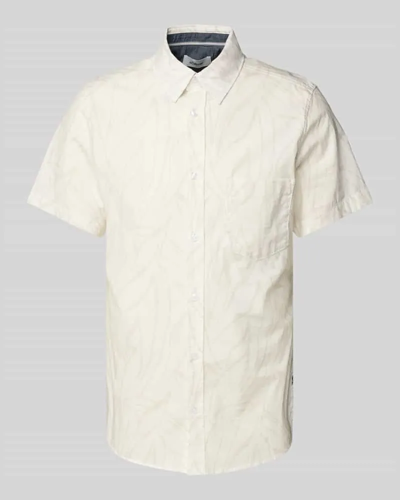S.Oliver Slim Fit Kurzarmhemd aus Baumwoll-Mix 