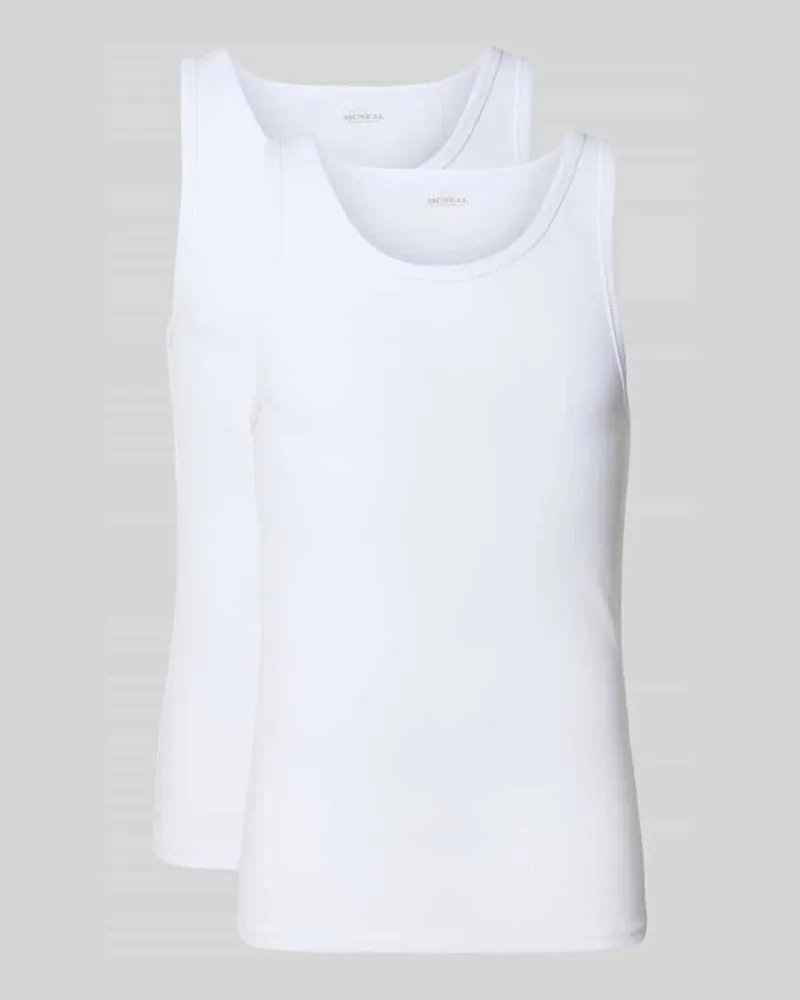 McNeal Tanktop in Ripp-Optik mit Rundhalsausschnitt Weiss