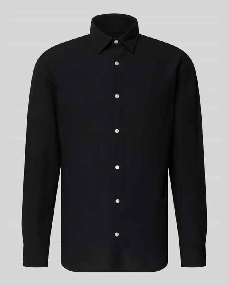 Jack & Jones Regular Fit Freizeithemd mit Kentkragen Modell 'BREEZE Black