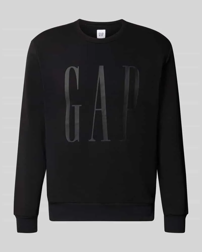GAP Sweatshirt mit Rundhalsausschnitt und Logo Black