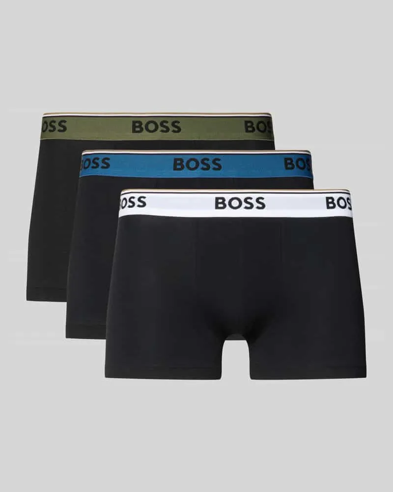 HUGO BOSS Trunks aus Baumwoll-Mix im 3er-Pack Modell 'TRUNK 3P POWER Black